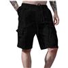 LDZYXY Offerte a Tempo Pantaloni Cargo Uomo Pantaloncini con Tasche XXXL Corti Compression Shorts Cotone Palestra Aderenti (Nero, 3XL)