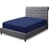 Sapphire collection 200 Thread Count 100% Cotone Egiziano Lenzuolo con Angoli, Misura: Singolo, Navy