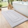 DEXI Tappeto Bagno 60 x 110 cm, Tappetino in Microfibra, Tappeti Assorbente Antiscivolo, Soffice Tappetini Doccia, Lavabile in Lavatrice, Bianco