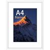 wyewye Cornice legno A4, Cornici Foto A4 Bianco, 21 x 29,7 cm, con Staffa e Vetro acrilico, adatto per il montaggio a parete, da tavolo e puzzle
