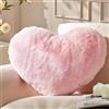 Yhoelata Cuscino Cuore Rosa Chiaro, Cuscini Decorativi, Cuscino a Forma di Cuore Grande, Cuscini Divano Peluche, Cuscini Letto, Decorazioni Camera da Letto Bambini, 38 x 48 cm