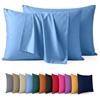 Aspire Homeware Confezione da 2 federe per cuscino, 100% microfibra spazzolata, blu, super morbide, con chiusura a busta (50 x 75 cm)