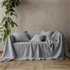 L'Emporio Casa Telo Copridivano Copriletto Tela Grossa Robusta Cotone in Panama 160X260-260x280-360x280 Misure Maxi Lenzuolo Copritutto Cotone Granfoulard Made Italy (GRIGIO, 160X280)