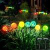 JBdusn 4 Pezzi Luci Solari da Giardino, 10 LED lucciole luci solari per esterni 2 Modalità Bianco Caldo Firefly Garden Light, 600mAH Luce Led Solare da Esterno (colorato)