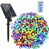 GHONLZIN Luci Solari Esterno, Impermeabile Catena Luminosa 22 Metro 8 Modalità 200 LED Luci Stringa Solare con Telecomando per Giardino Cortili Matrimoni Feste Natalizie Decorazioni