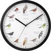 ZEON Orologio da Parete Analogico Birdsong, con Annunci Orari del Canto degli Uccelli, Nero, 29,5 cm, CE4558B