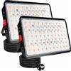 Indmird Faretto LED da Esterno 200W, 2 Pezzi 20000LM Faro Leds da Esternos 3000K Bianco Caldo Faretti led esterno IP66 Impermeabile Faretto da esterno per Terrazza Garage Giardino Cortile Piazza
