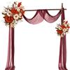 BEELUKY Drappeggio di Arco di Nozze con Nastro di Raso da 22 m Tenda per Matrimonio 75x800cm Tenda ad Arco Nuziale per Fotografia Festa Matrimonio Compleanno