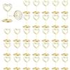 ZYEKIU 30 Pezzi Oro Segnaposto Tavolo, Segnaposto Matrimonio, Porta Foto, Titolari di Carta Numero di Tabella, Memo Clip, per Feste, Ristoranti, Foto, Matrimoni, Banchetti, Eventi (Cuore)