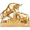 Cutfouwe figure di tori e orsi Figura decorativa per ufficio e soggiorno, amanti della finanza e gli appassionati di borsa,D'oro