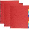Exacompta - Rif. 2412SE - Set di 3 divisori in vera carta lucida morbida 225 g/m2 FSC con 12 linguette neutre, formato A4 maxi dim 24,5 x 29,7 cm, colori assortiti