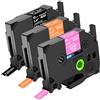NineLeaf 3 nastri compatibili per stampanti Brother TZe 12 mm 0,47 TZe-335 TZe-635 TZe-MQP35 bianco su nero/arancione/rosa bacca compatibile con Brother P-Touch PT-H110 H100LB D400 H105 1000 P750W