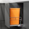 YJHome Pattumiera estraibile sotto l'armadio con kit di montaggio per porta, kit di estrazione con guide a chiusura ammortizzata per singolo bidone della spazzatura da cucina, cestino sotto il