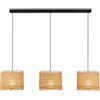 Briloner Lampada a sospensione con paralume in paglia, attacco E27, max. 10 W, Boho, estetica, lampada a sospensione, 110 x 25 x 120 cm (LxLxH), natura