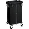 Ollieroo Cesto portabiancheria con ruote, cesto portabiancheria con borsa rimovibile, carrello portabiancheria da 100 l, organizer stretto e sottile con robusto telaio in metallo, nero+argento