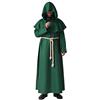 BLESSUME Costume da Monaco Frate Medievale Abito Talare Costume (M, Verde)