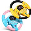 Toyvian Giocattolo per volante, 2 pezzi, simulato, volante con luce e musica, guida per auto, giocattolo educativo precoce per divertimento durante la guida, giocattolo educativo educativo educativo