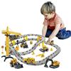 BASAMOU Pista Macchinine Elettrico Giocattolo Bambini 3 4 5 6 7 8 Anni, Trenino Elettrico Bambini Pista Cars, Pista da Corsa Elettriche, Giocattoli Educativo Bambini (con 4 Auto Casuali) (giallo)
