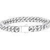 Richsteel Braccialetto a catena a maglie cubane di qualità Miami per uomini e donne, in acciaio inox, larghezza 5/7/9/12 mm, confezione regalo