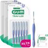 GUM TRAV-LER Scovolini interdentali | manico flessibile | pulizia profonda tra i denti e rimozione della placca | 0.6 mm, ISO 0 | Taglia XS | Confezione 3x6 (+ 1 campione omaggio)