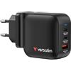Verbatim Mini caricatore GaN 70 W 3 porte US Plug con adattatori UE e Regno Unito
