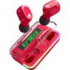 Music Hero auricolari TWS wireless con custodia di ricarica, schermo LCD, microfono integrato, musica e chiamate per 3 ore, comandi touch, rosa