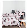 Janine Biancheria da letto in raso makò J. D. 135 x 200 cm + 80 x 80 cm, corallo rosa