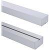 LEDKIA LIGHTING Profilo in Alluminio Grandi Dimensioni a Sospensione con Coperchio Continuo per Striscia LED fino a 45mm Alluminio 2 m Bianco traslucido
