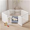 Gupamiga Recinto per Cani Cuccioli da Interno o Esterno, Box per Cani, Gabbia per Cuccioli con Cancelletto, Solido e Smooth, Installazione Semplice, Bianco 178 x 153 cm