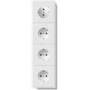 BSEED Presa multipla Schuko da incasso, presa da parete 16 Amp con telaio in PC, quattro prese con artigli, 4 scomparti, colore bianco