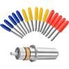 LongZYU 30 pcs Roland Plotter Cutter Llame, Plotter Taglio in Vinile Lama | Lame Ricambio Compatibili con Explore Air/Air2, Coltello Taglio Roland Lama, con Base Portalama 30° Blu/45° Rosso/ 60° Giallo