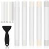 JCSJK Set di Riparazione In Laminato, 5pezzi Riparazione di Pavimenti Bastoncini di Cera, Bianco Filler Stick per Legno Ripara Graffi, Riparazione per e Fori, Marrone, Grigio (Bianco)