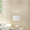 Ketian, rullo di carta da parati moderna, minimalista, con rosa 3D, in tessuto non tessuto a rilievo, per soggiorno, camera da letto, Cream, 0.53m (1.73' W) x 10m(32.8'L)=5.3m2 (57 sq.ft)