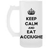 Capzy Keep Calm And Eat Acciughe Trasparente Birra Tazza Transparent Beer Mug