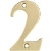 Amig Numero 2 fori in ottone lucido per avvitare in interni ed esterni, 100 mm, per porta, pareti o facciate di case, finitura dorata