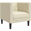 vidaXL Poltrona Chesterfield Crema in Ecopelle, poltrona, poltrona relax, poltrona in ecopelle, poltrona singola, poltrona tv, poltrona imbottita