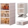PAIDE P Scarpiera Salvaspazio Pieghevole. Scaffale Plastica Organizzatore di Scarpiere Per Ingresso, Armadio e Corridoio. Scatole Porta scarpe Impilabili Con Porta. (3 Scomparti)