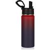 Volhoply 650ml Isolato Borraccia Termica con Coperchio di Paglia, Bottiglia in Acciaio Inox con Manico,Water Bottle a Doppia Parete, Bottiglie Sportive per Scuola,Lavoro(Gradiente, 1 set)
