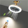 WRMING Ventilatore da Soffitto con Luce e Telecomando, E27 Plafoniera LED con Ventilatore da Soffitto Silenzioso,30W Dimmerabile 3000K/4000K/6000K, per Cucina Camera da Letto Bagno, Tempismo