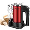 Sonifer Frullatore elettrico a mano da 400 Watt, in acciaio inox, 5 regolatori di velocità, funzione turbo e espulsione, include 2 fruste e 2 ganci per impastare e 1 base, colore: rosso