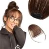MeeQee Frangia Clip Capelli Veri per Donna 100% Naturali Frangetta French Air Bangs Extension Parrucca con Frangia Frontale Un Pezzo in Estensioni Finta Clip In Frangia Lavabile/Tingibile