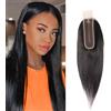 Huarisi 2x6 Lace Closure Human Hair 10 Inch 10a Unprocessed Brazilian Straight Closures with Baby Hair Transparent Lace Natural Hairline Free Part Sew in Natural Color for Women