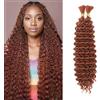 CAZSYSDD Deep Wave Bulk Hair for Braiding 22 inch No Weft Deep Wave Bundles Curly Braiding Hair Extensions for Boho Braids and Wavy Braiding 2 Braids Per Pack (350#, 22inch (1pack))