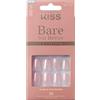 KISS Bare but Better, Press-On Unghie con colla per unghie, 'Intro', rosa, forma quadrata corta, contiene 30 chiodi, 2 g di colla, 1 bastoncino per manicure, 1 mini lima