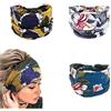 Yean - Fascia per capelli da yoga in stile boho, con stampa floreale e turbante, alla moda, per donne e ragazze (confezione da 3) (A)