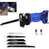 DICN Sega a Gattuccio 800W Velocità Variabile 2800 Rpm Dotato Di Pulsante Di Bloccaggio Della Velocità Sega Alternatrice Elettrica Cablata Da 2 Metri Per Tagliare Legno e Metallo Progetto Diy Con 5PCS
