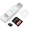 AIYEEN Lettore di schede SD/TF USB 3.0, adattatore per schede di memoria OTG a doppio slot ad alta velocità USB 3.0 da 5 Gbps per schede di memoria TF/Micro SD/SD/SDXC/Micro SDXC/Micro SDHC (Bianco)