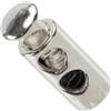 Aerzetix - Confezione da 10 fermacordini cilindrici a Molla con 2 Fori - Fermo per Cavo - Apertura 4 mm - in Metallo - Colore Argento