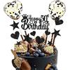 DKBT Happy Birthday 50 anni Decorazioni Torta Compleanno 13 Pezzi Topper Torta Buon Compleanno con glitter per Feste di Compleanno(nero)