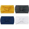 DRESHOW 4 Pezzi Fasce per Capelli Donna Elastica Turbante Fascia Capelli Cerchietti Annodato Fasce Accessori Capelli